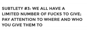 the subtle art of not giving a fuck