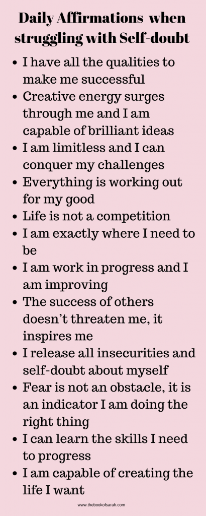 daily affirmations for self doubt